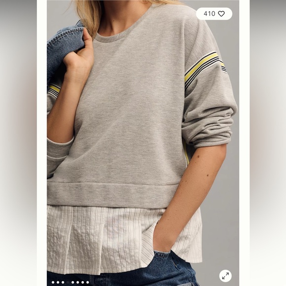 Maeve Stripe Tape Twofer Blouse - Picture 3 of 5